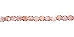 Czech Fire Polished Glass Luster Transparent Topaz/Pink Round 4mm