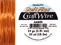 Soft Flex Amber Craft Wire 24 gauge, 20 yards