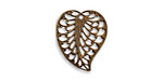 Vintaj Natural Brass Filigree Leaf Charm 16x19mm
