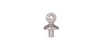TierraCast Rhodium (plated) Basic Cap w/ Loop Glue In 12x7mm