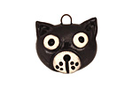 Earthenwood Studio Ceramic Spookyhead Black Kat Pendant 23x21mm