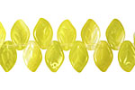 Czech Glass Olive Quartz Leaf Drop 8x12mm