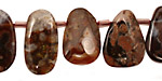 Mexican Fire Agate Polished Pebble Drops (w/ spacers) 8-14x11-23mm