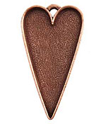 Nunn Design Antique Copper (plated) Grande Heart Bezel Pendant 54x29mm