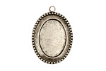 Stampt Antique Pewter (plated) Beaded Edge Oval Setting 13x18mm