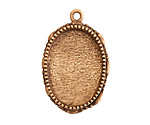 Nunn Design Antique Gold (plated) Large Ornate Oval Bezel Pendant 23x35mm