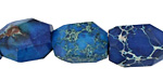Midnight Blue Impression Jasper Faceted Nugget 18-19x13-14mm
