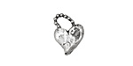 Rustic Charms Sterling Silver Beaded Heart Charm 11x16mm