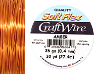 Soft Flex Amber Craft Wire 26 gauge, 30 yards