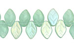 Czech Glass Luster Teal (matte) Leaf Drop 8x12mm