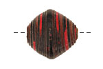 African Paper (black, chocolate, red) Bicone 25x22-23mm
