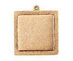 Nunn Design Antique Gold (plated) Raised Tag Small Square Pendant 30x33mm