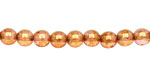 Czech Glass Luster Rose/Gold Topaz Round 6mm