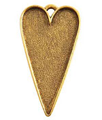 Nunn Design Antique Gold (plated) Grande Heart Bezel Pendant 54x29mm