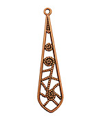 Stampt Antique Copper (plated) Beaded Web Dangle 13x50mm
