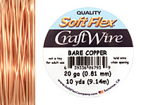 Soft Flex Bare Copper Craft Wire 20 gauge, 10 yards