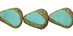 Czech Glass Turquoise Stone Picasso Chunky Table Cut Nugget 19x16mm