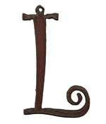 The Lipstick Ranch Rusted Iron Letter L Pendant 32x52mm