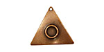 Stampt Antique Copper (plated) Triangle with Ring 21mm