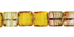 Czech Glass Citrus Zest Square 10mm