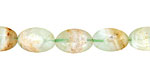 Green Fluorite w/ Quartz Flat Oval 12x8mm