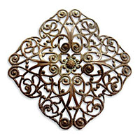 Vintaj Natural Brass Full Poppy Filigree 59mm