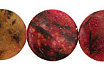 Red Turtle Jasper Puff Coin 25mm