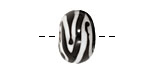 Grace Lampwork Zebra Stripes Rondelle 9x14mm