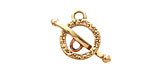 Saki Bronze Textured Toggle Clasp 17x14mm, 24mm bar