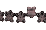 Czech Glass Black Cherry 2-Hole Flower 11x13mm