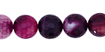 Purple Line Agate Faceted Round 14mm
