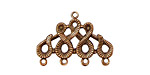 Stampt Antique Copper (plated) Scrolling 4 Ring Connector 28x20mm