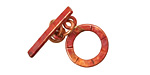Patricia Healey Copper Small Lined Toggle 15x20mm, 22mm bar