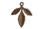 Vintaj Natural Brass Triplasian Leaf Charm 29x24mm