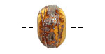A Beaded Gift Topaz Luxe Glass Rondelle (hollow) 13-15x19-23mm