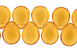 Czech Glass Topaz Teardrop 12x16mm