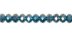 Teal AB Crystal Faceted Rondelle 6mm