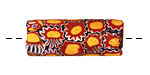 African Trade Bead (orange, red w/ blue) Tube 29-34mm