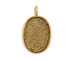 Nunn Design Antique Gold (plated) Large Oval Bezel Pendant 21x35mm