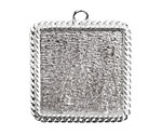 Nunn Design Sterling Silver (plated) Large Ornate Square Bezel Pendant 30x34mm