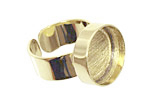 Brass Adjustable Ring Circle Bezel 17mm