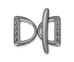 TierraCast Antique Pewter (plated) 5 Hole D Ring Set 15x20mm, 30mm bar