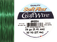 Soft Flex Green Craft Wire 26 gauge, 30 yards