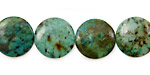 African Turquoise Puff Coin 14mm