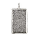 Nunn Design Antique Silver (plated) Large Rectangle Bezel Pendant 22x42mm