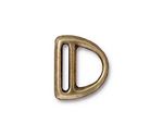 TierraCast Antique Brass (plated) Slotted D Ring 17x20mm