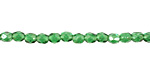 Czech Fire Polished Glass Luster Green Emerald Round 3mm