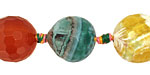 Multi-Color Fire Agate (bright) Faceted Round 18mm