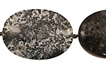 Black Plume Agate Flat Oval 33-40x20-26mm