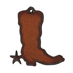 The Lipstick Ranch Rusted Iron Cowboy Boot Pendant 40x44mm